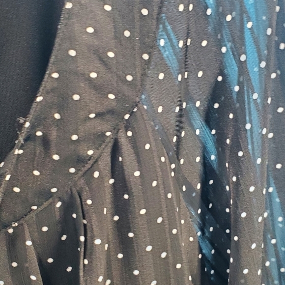 Sara Michelle Petite black polka dot blouse 3/4 sleeves PL - Picture 6 of 12